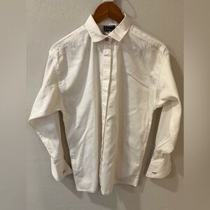 VINTAGE GIANNI VERSACE White Wingtip French Cuff Tuxedo Shirt Medium